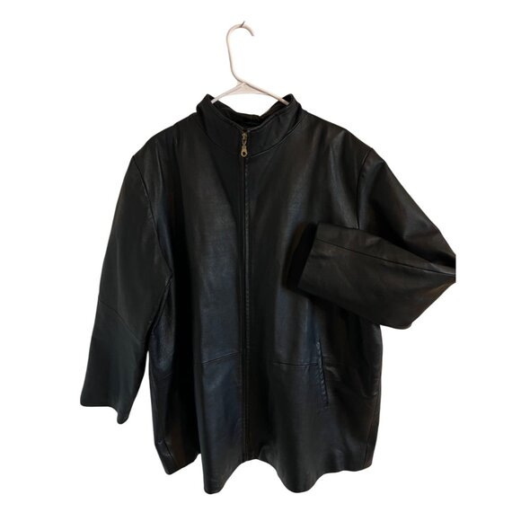Vintage Veranesi Women’s Black Genuine Leather Jacket With Zip Closure & Collar - Picture 1 of 11
